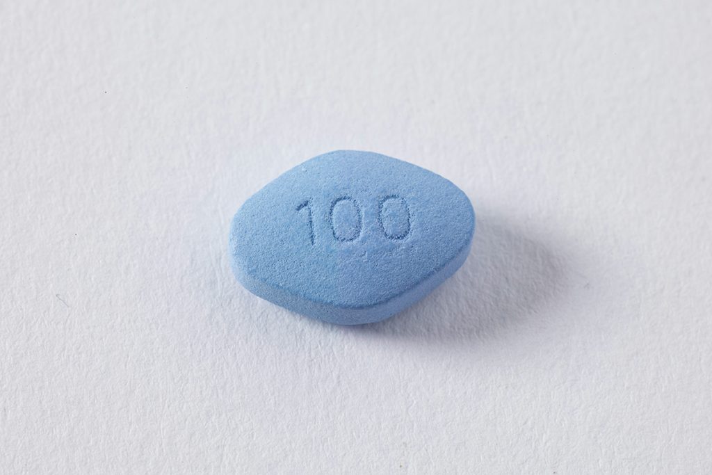 viagra pill on white background