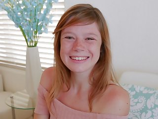 Vibrator Cute Teen Redhead With Freckles Orgasms During Casting POV